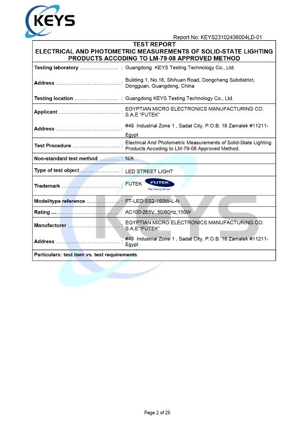 KEYS23102436004LD-01+LED路灯150W（透镜）+LM-79-report 正本_002